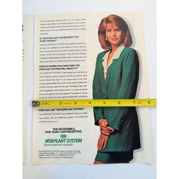 Vintage 1993 Norplant Birth Control Implants Advertisement Print Ad - Picture 3 of 4